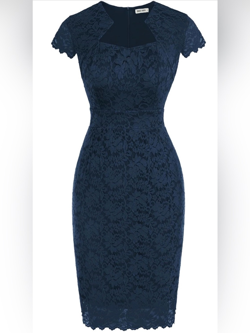 NWT GRACE KARIN Navy Blue Lace Bodycon Dress XL